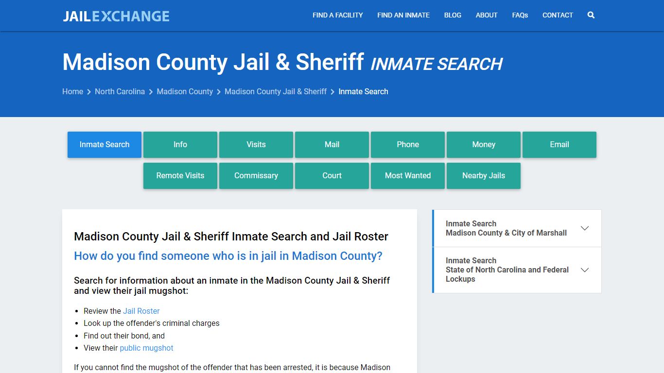 Inmate Search: Roster & Mugshots - Madison County Jail & Sheriff, NC